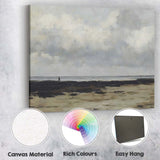 Moody Coastal Shoreline Dramatic Cloudscape Impressionist Canvas Wall Art Print Decor Picture Ready to Hang