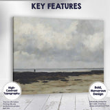 Moody Coastal Shoreline Dramatic Cloudscape Impressionist Canvas Wall Art Print Decor Picture Ready to Hang