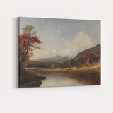 Autumn Mountain Lake Scenic Landscape Impressionist Canvas Wall Art Print Decor Picture Ready to Hang