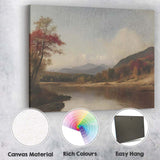 Autumn Mountain Lake Scenic Landscape Impressionist Canvas Wall Art Print Decor Picture Ready to Hang