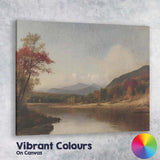 Autumn Mountain Lake Scenic Landscape Impressionist Canvas Wall Art Print Decor Picture Ready to Hang