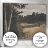 Monochrome Woodland Meadow Rustic Landscape Canvas Wall Art Print Decor Picture Ready to Hang