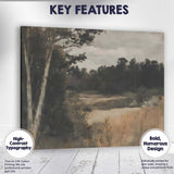 Monochrome Woodland Meadow Rustic Landscape Canvas Wall Art Print Decor Picture Ready to Hang