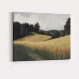 Golden Wheat Field Forest Edge Countryside Landscape Canvas Wall Art Print Decor Picture Ready to Hang