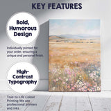Soft Pastel Wildflower Meadow Rolling Hills Landscape Canvas Wall Art Print Decor Picture Ready to Hang