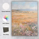 Soft Pastel Wildflower Meadow Rolling Hills Landscape Canvas Wall Art Print Decor Picture Ready to Hang