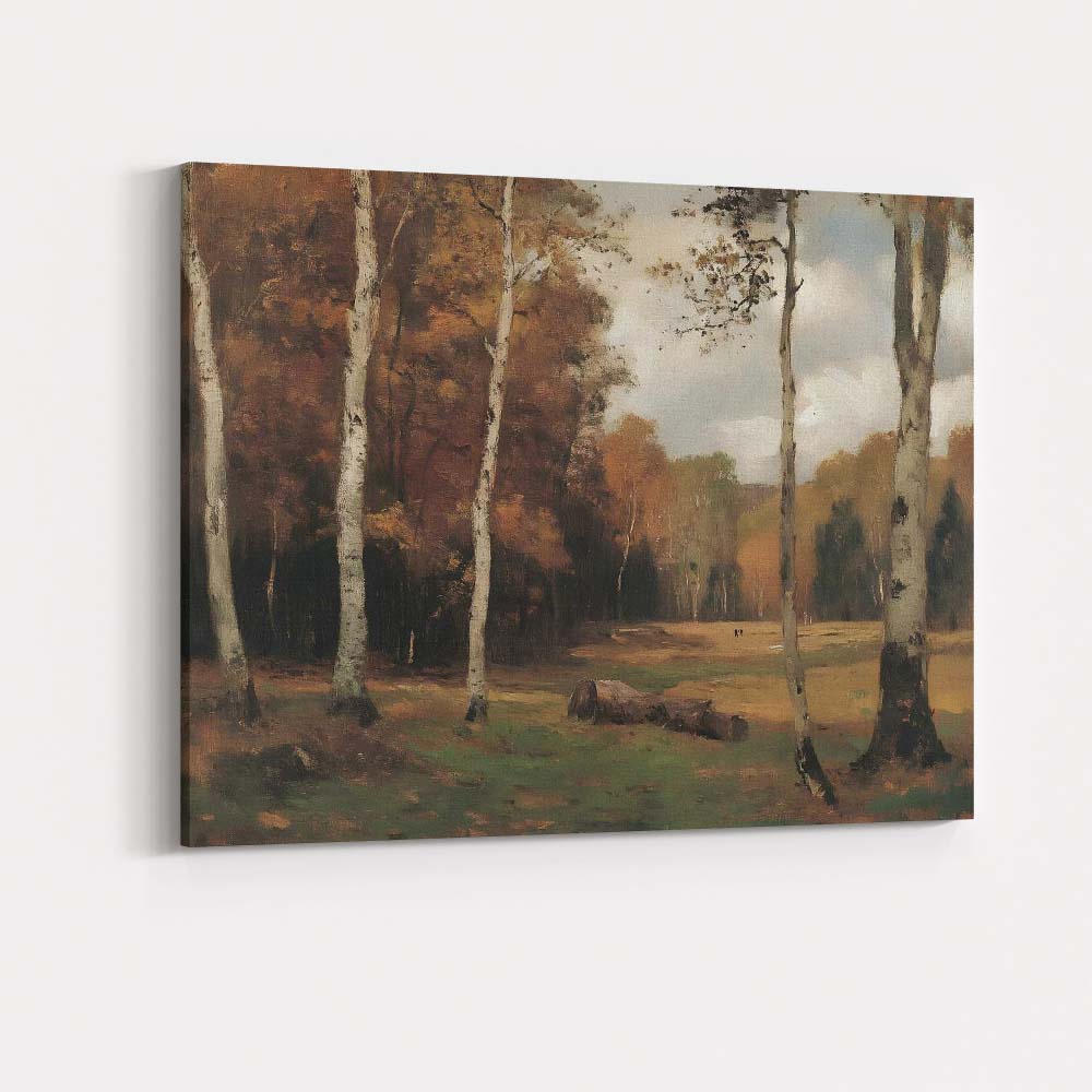Autumn Birch Woodland Forest Clearing Impressionist Landscape Canvas Wall Art Print Decor Picture Ready to Hang
