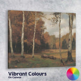 Autumn Birch Woodland Forest Clearing Impressionist Landscape Canvas Wall Art Print Decor Picture Ready to Hang