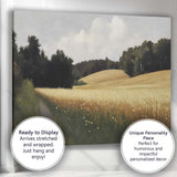 Peaceful Country Path Golden Wheat Field Landscape Canvas Wall Art Print Decor Picture Ready to Hang