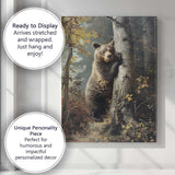 Realistic Brown Bear Woodland Forest Wildlife Canvas Wall Art Print Decor Picture Ready to Hang