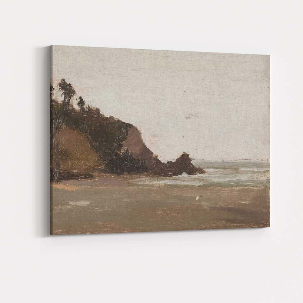Minimal Coastal Headland Beach Seascape Impressionist Canvas Wall Art Print Decor Picture Ready to Hang