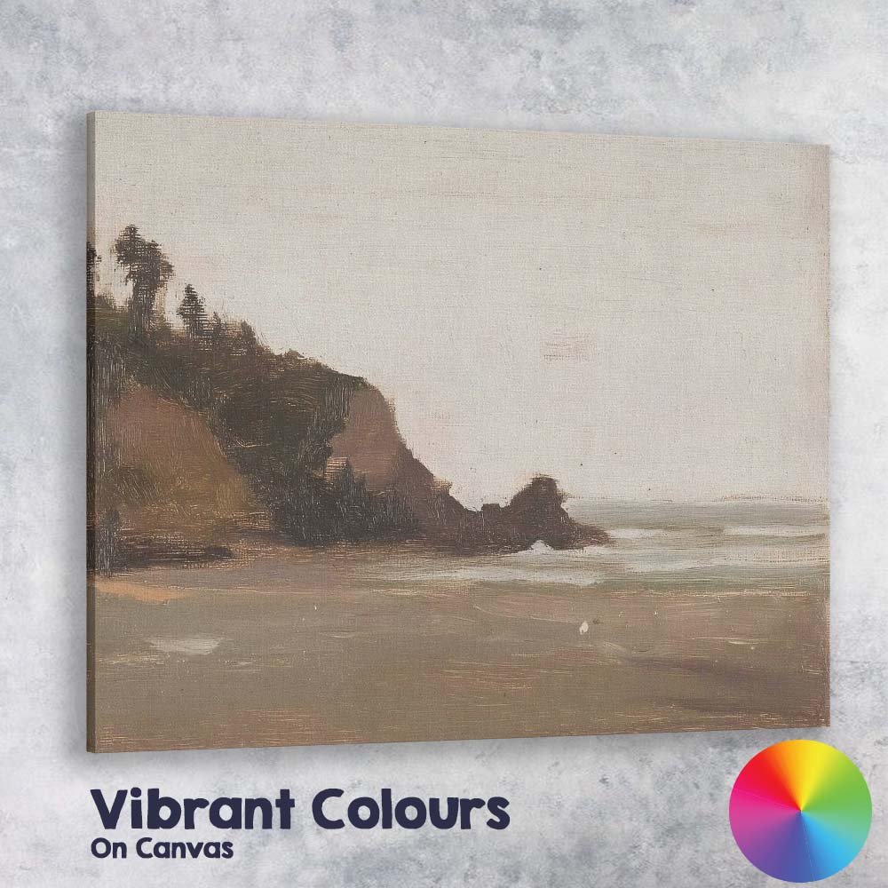 Minimal Coastal Headland Beach Seascape Impressionist Canvas Wall Art Print Decor Picture Ready to Hang