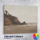 Minimal Coastal Headland Beach Seascape Impressionist Canvas Wall Art Print Decor Picture Ready to Hang