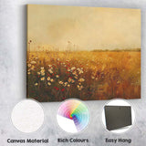 Golden Wildflower Meadow Summer Field Impressionist Canvas Wall Art Print Decor Picture Ready to Hang