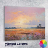 Pastel Wildflower Meadow Sunset Abstract Landscape Canvas Wall Art Print Decor Picture Ready to Hang