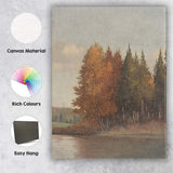 Autumn Lakeside Forest Woodland Landscape Classic Canvas Wall Art Print Decor Picture Ready to Hang