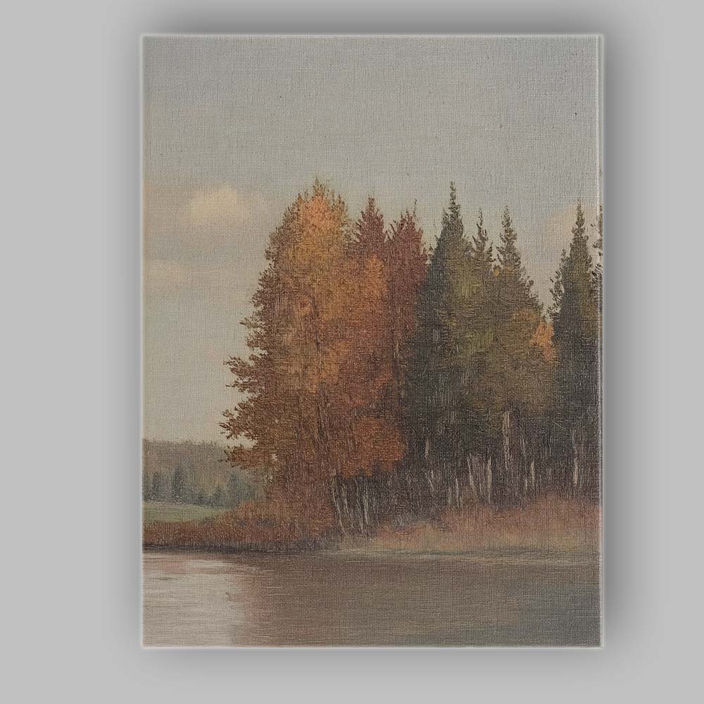 Autumn Lakeside Forest Woodland Landscape Classic Canvas Wall Art Print Decor Picture Ready to Hang