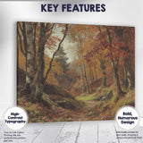 Autumn Woodland Trail Forest Landscape Painting Canvas Wall Art Print Decor Picture Ready to Hang