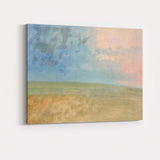 Minimalist Pastel Sky Open Field Abstract Landscape Canvas Wall Art Print Decor Picture Ready to Hang