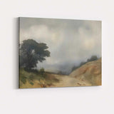 Soft Misty Country Lane Rural Landscape Impressionist Canvas Wall Art Print Decor Picture Ready to Hang