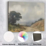 Soft Misty Country Lane Rural Landscape Impressionist Canvas Wall Art Print Decor Picture Ready to Hang