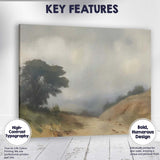 Soft Misty Country Lane Rural Landscape Impressionist Canvas Wall Art Print Decor Picture Ready to Hang