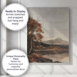 Peaceful Mountain Lake Autumn Landscape Impressionist Canvas Wall Art Print Decor Picture Ready to Hang