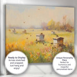 Wildflower Meadow Beehives Countryside Impressionist Canvas Wall Art Print Decor Picture Ready to Hang