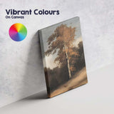Abstract Autumn Woodland Tree Misty Forest Landscape Canvas Wall Art Print Decor Picture Ready to Hang