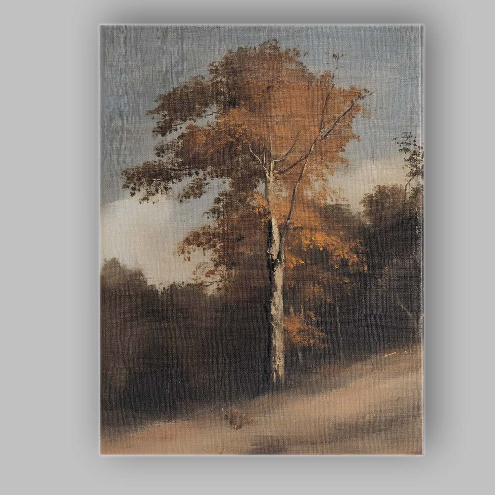 Abstract Autumn Woodland Tree Misty Forest Landscape Canvas Wall Art Print Decor Picture Ready to Hang