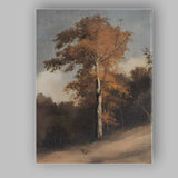 Abstract Autumn Woodland Tree Misty Forest Landscape Canvas Wall Art Print Decor Picture Ready to Hang