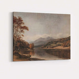 Rustic Autumn Mountain Lake Scenic Landscape Canvas Wall Art Print Decor Picture Ready to Hang