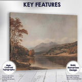 Rustic Autumn Mountain Lake Scenic Landscape Canvas Wall Art Print Decor Picture Ready to Hang