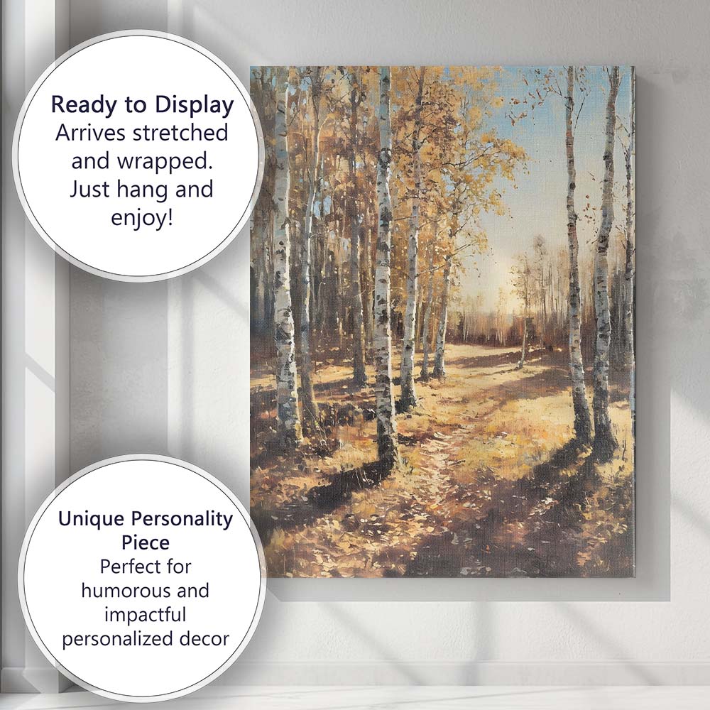 Autumn Red Forest Reflection Woodland Landscape Canvas Wall Art Print Decor Picture Ready to Hang