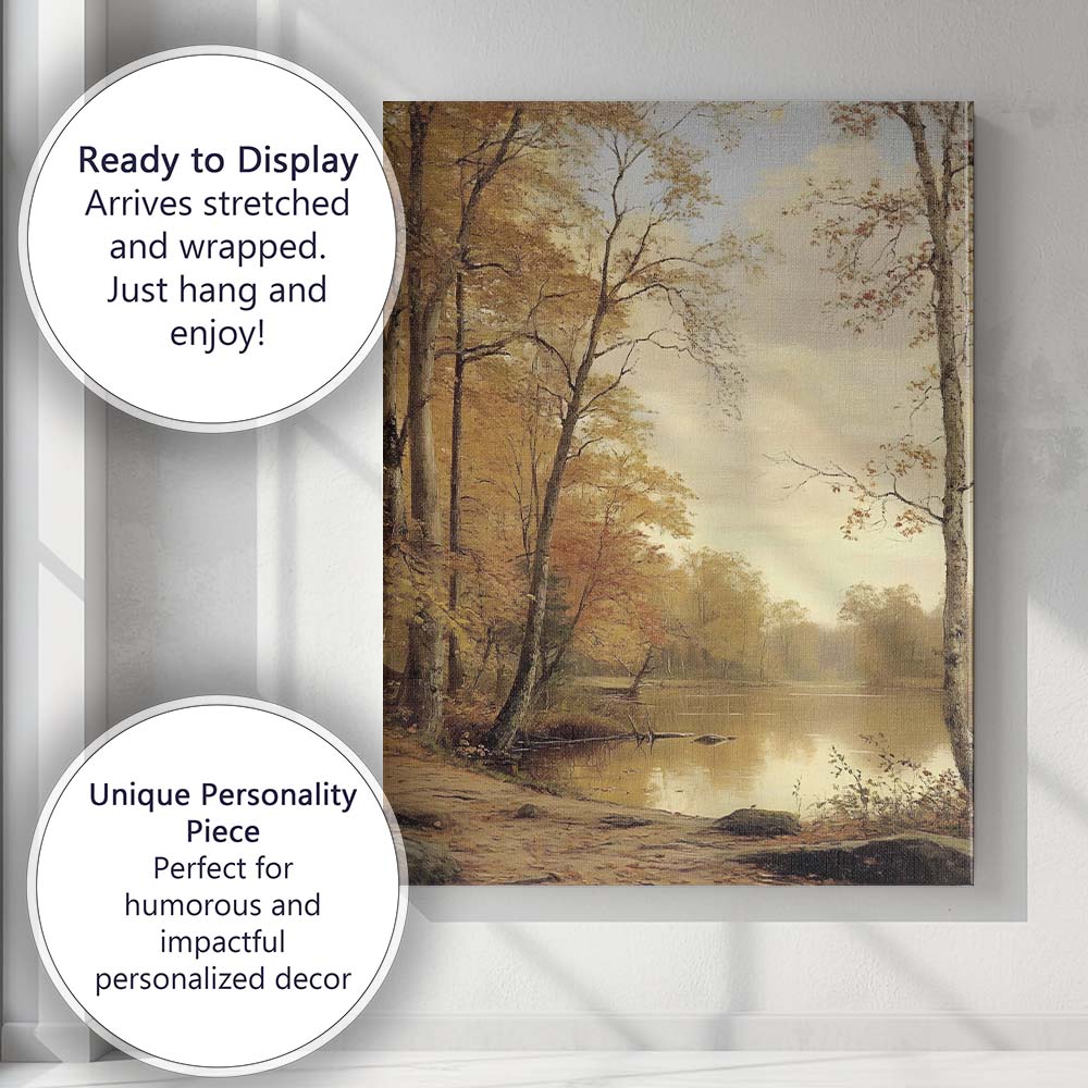 Muted Rural Village Countryside Landscape Canvas Wall Art Print Decor Picture Ready to Hang