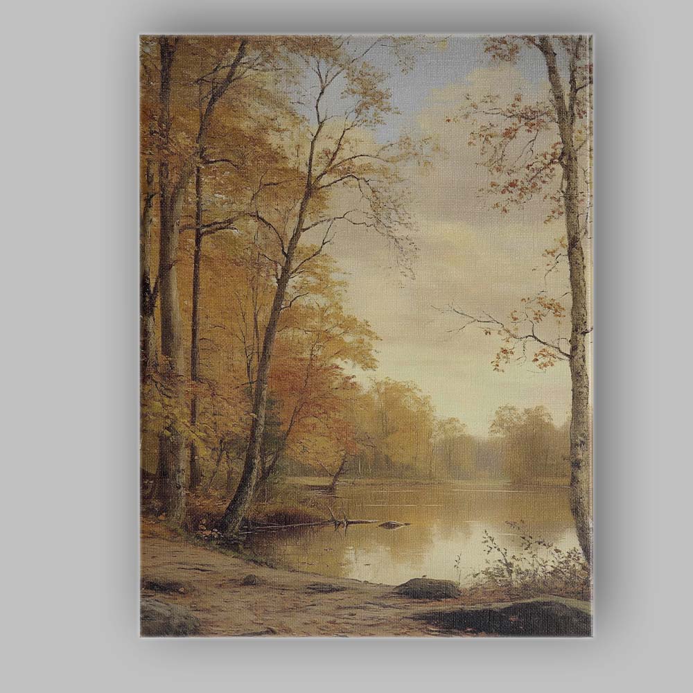 Muted Rural Village Countryside Landscape Canvas Wall Art Print Decor Picture Ready to Hang