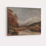Classic Autumn Lakeside Woodland Landscape Canvas Wall Art Print Decor Picture Ready to Hang