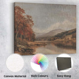 Classic Autumn Lakeside Woodland Landscape Canvas Wall Art Print Decor Picture Ready to Hang