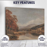 Classic Autumn Lakeside Woodland Landscape Canvas Wall Art Print Decor Picture Ready to Hang
