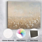 Delicate Ivory Wildflower Meadow Neutral Botanical Landscape Canvas Wall Art Print Decor Picture Ready to Hang