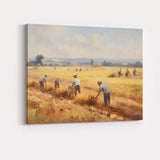 Rural Harvest Workers Golden Wheat Field Impressionist Canvas Wall Art Print Decor Picture Ready to Hang