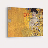 Golden Art Nouveau Elegant Lady Portrait Decorative Canvas Wall Art Print Decor Picture Ready to Hang