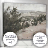 Muted Countryside Hills Rural Landscape Impressionist Canvas Wall Art Print Decor Picture Ready to Hang