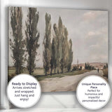 Country Poplar Tree Lined Rural Road Landscape Canvas Wall Art Print Decor Picture Ready to Hang