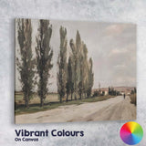 Country Poplar Tree Lined Rural Road Landscape Canvas Wall Art Print Decor Picture Ready to Hang