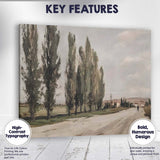 Country Poplar Tree Lined Rural Road Landscape Canvas Wall Art Print Decor Picture Ready to Hang