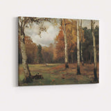 Autumn Birch Forest Woodland Impressionist Landscape Canvas Wall Art Print Decor Picture Ready to Hang