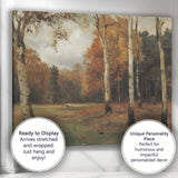 Autumn Birch Forest Woodland Impressionist Landscape Canvas Wall Art Print Decor Picture Ready to Hang