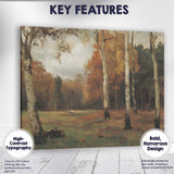 Autumn Birch Forest Woodland Impressionist Landscape Canvas Wall Art Print Decor Picture Ready to Hang