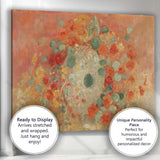 Coral Floral Still Life Abstract Botanical Painting Canvas Wall Art Print Decor Picture Ready to Hang